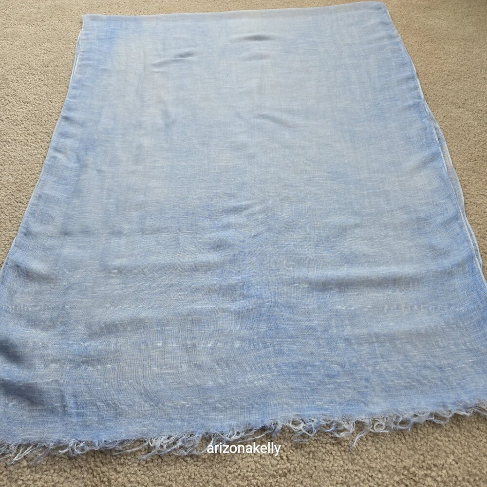 Theory Linen Modal Lightweight Breezy Blue Scarf - Picture 8 of 13